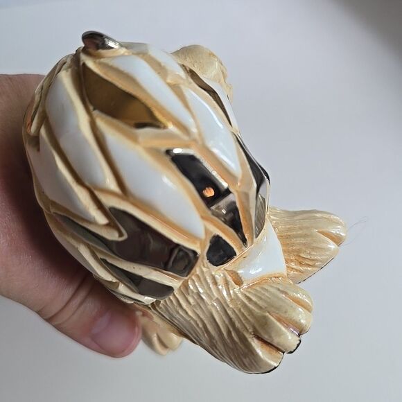 Artesania Rinconada Lion 3.5"L Baby 2" limited color White Gold Pottery Figurine - Picture 9 of 16